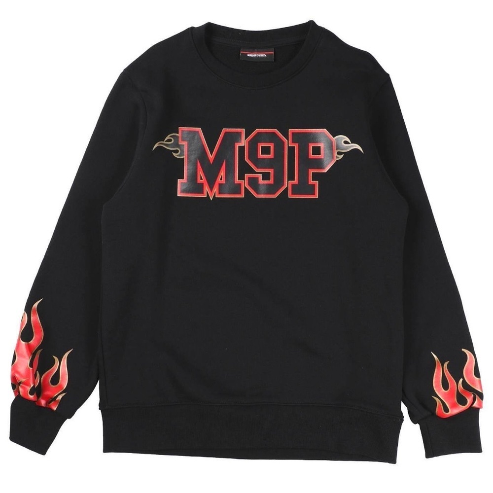 Maison 9 Paris Black Sweater with Flame Design Size 8